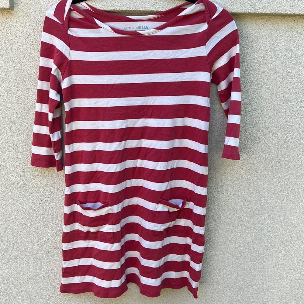 Garnet Hill Size XL Girls Striped Dress